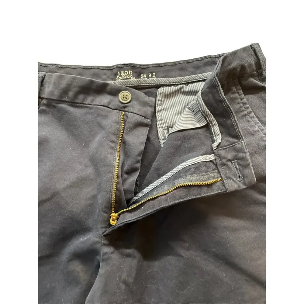 Izod Saltwater Shorts Stretch Men's 34 x 9.5 Beige